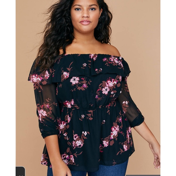 Lane Bryant Tops - Lane Bryant Convertible floral top
